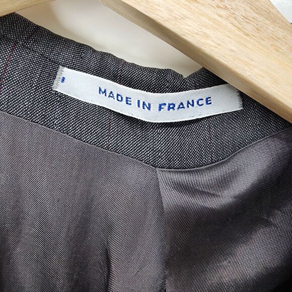 Yves Saint Laurent Mens Gray Blazer Pinstripes‎ Size 48R Wool Button Closure - Picture 8 of 10